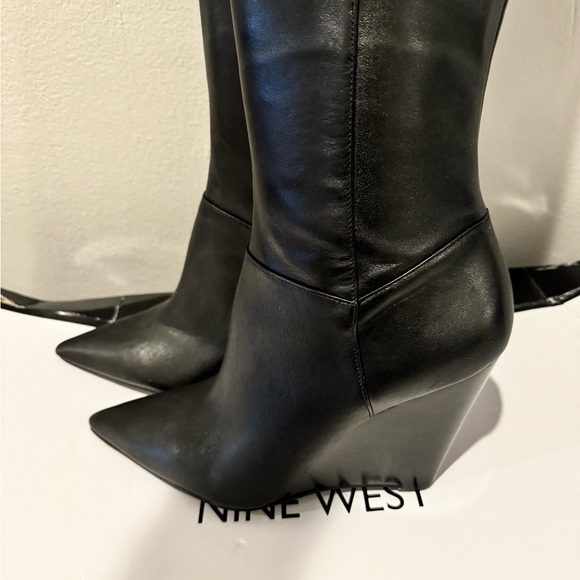 Nine West | Calf Length | Black Wedge Boot | Sz 10.5 - Picture 6 of 6